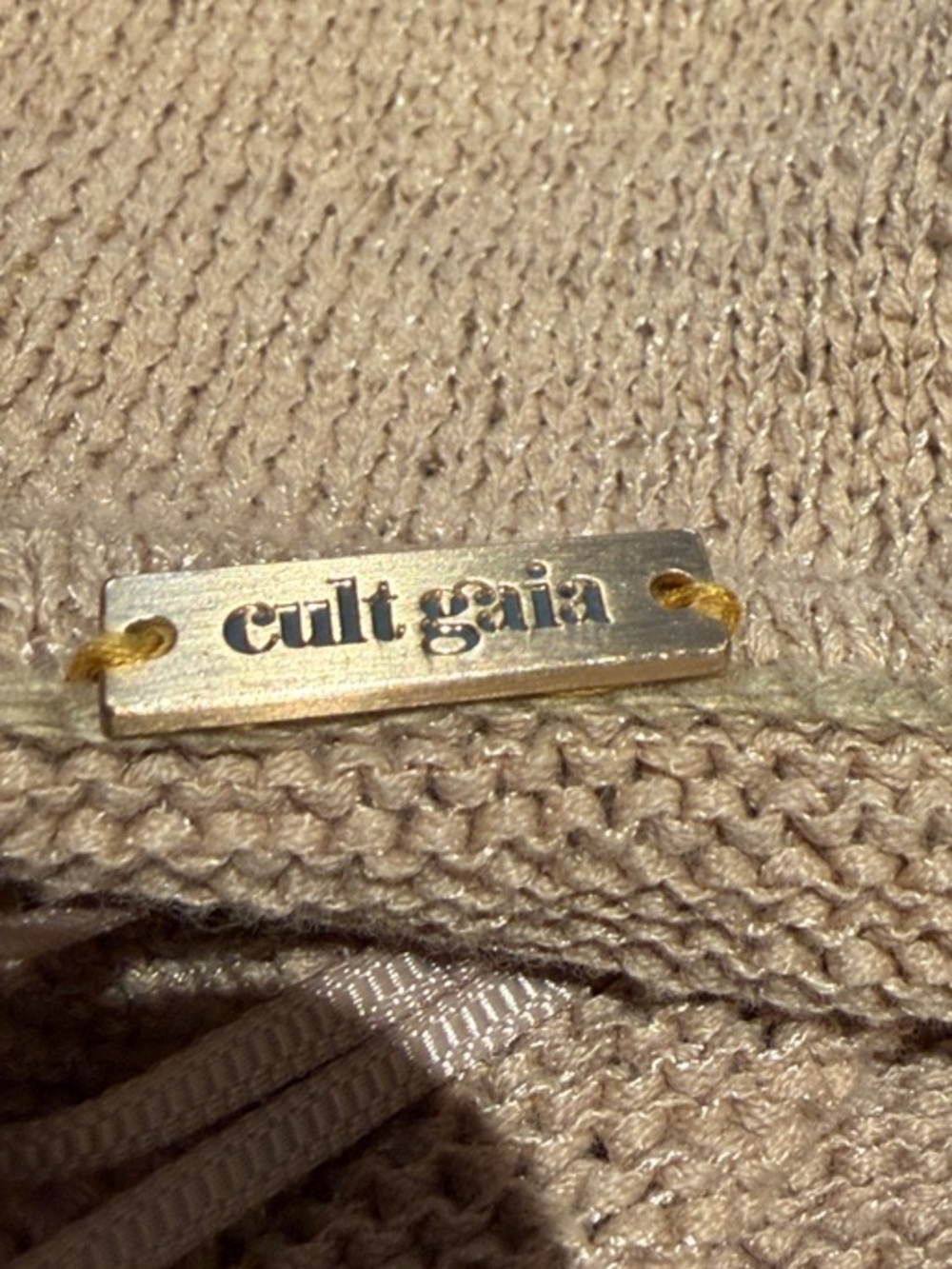 cult gaia Cameron Beige Knit Halter Dress - Picture 3 of 4